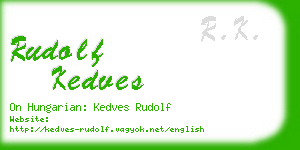 rudolf kedves business card